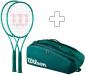 Preview: 2x Wilson Blade 98S V10 - unbesaitet + Schlägertasche 9er - petrol